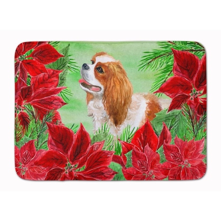 Carolines Treasures Cavalier Spaniel Poinsettas Machine Washable Memory Foam Mat CK1311RUG